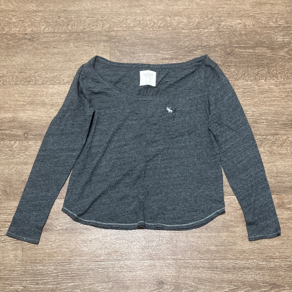Abercrombie & Fitch Charcoal Long Sleeve Blouse